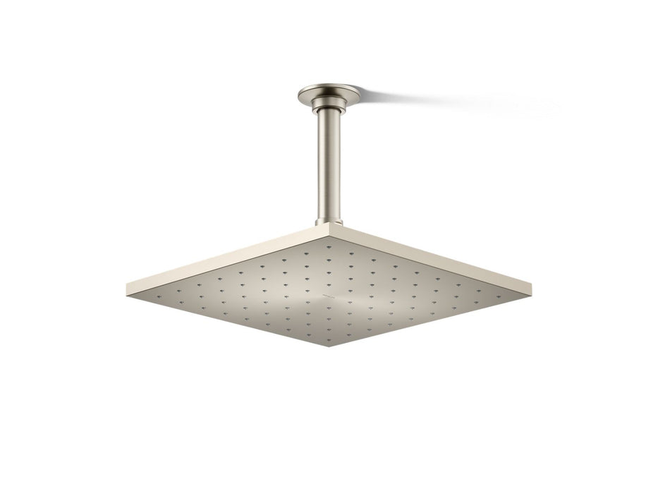 KOHLER K-13696 Contemporary Square 10" single-function rainhead, 2.5 gpm, vibrant brushed nickel
