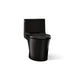KOHLER K-1381-TBH Veil One-piece Elongated Toilet with Skirted Trapway, Dual-flush, Black Black - 3/4 view of product