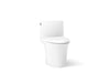 KOHLER K-1381-TBH Veil One-piece Elongated Toilet with Skirted Trapway, Dual-flush, White - 3/4 view of product