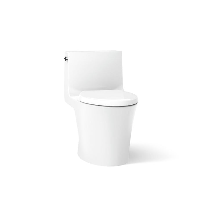 KOHLER K-1381-TBH Veil One-piece Elongated Toilet with Skirted Trapway, Dual-flush, White - 3/4 view of product