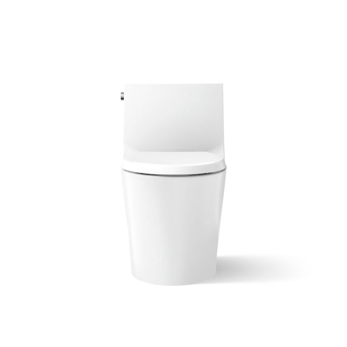 KOHLER K-1381-TBH Veil One-piece Elongated Toilet with Skirted Trapway, Dual-flush, White - front view of product
