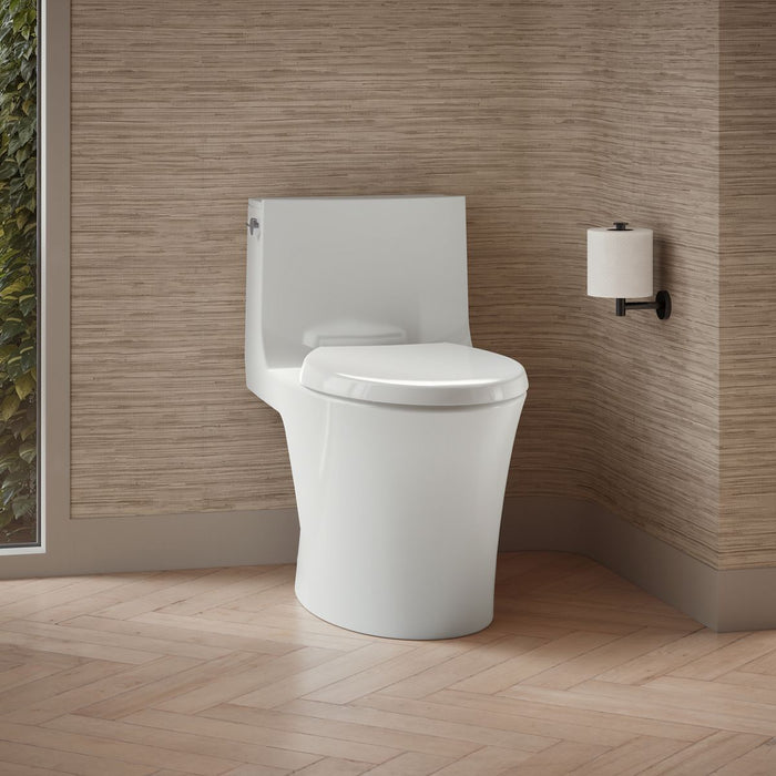 KOHLER K-1381-TBH Veil One-piece Elongated Toilet with Skirted Trapway, Dual-flush, White - image focused on single product s