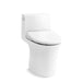 KOHLER K-1381-TBHHC Veil Hidden Cord One-piece Elongated Toilet with Skirted Trapway, Dual-flush, White - 3/4 view of product