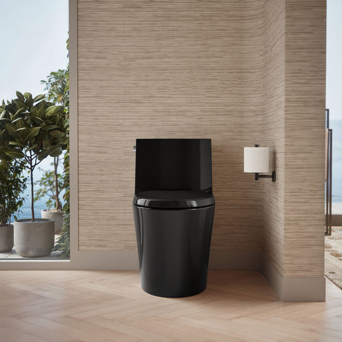 KOHLER K-1381-0 K-1381 Veil One-piece Elongated Toilet with Skirted Trapway, Dual-flush, black black - view 3