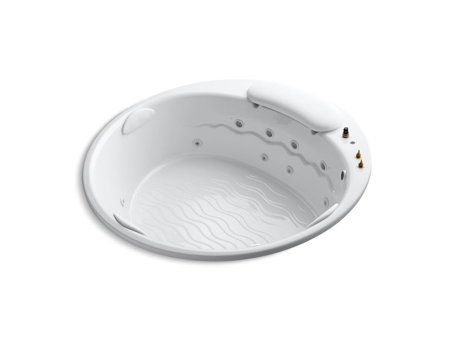KOHLER K-1397-H3 RiverBath 75" x 75" drop-in whirlpool with heater without jet trim, white