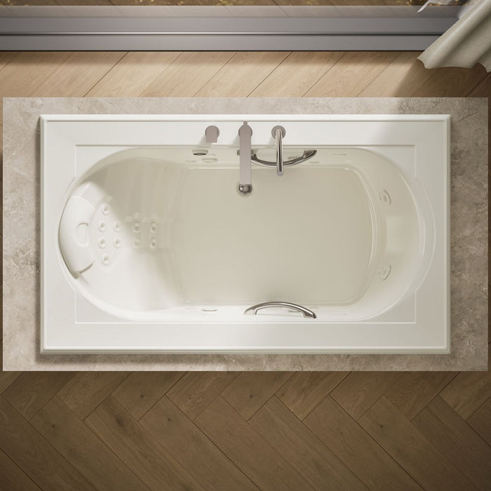 KOHLER K-1418-V Memoirs 72" x 42" drop-in Effervescence whirlpool bath, biscuit - view 5