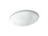 KOHLER K-14218-FP1 Sartorial 19-1/4" oval undermount bathroom sink, no overflow, white sartorial paisley