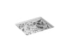 KOHLER K-14275-BT Kathryn 19-3/4" rectangular undermount bathroom sink, no overflow, botanical study