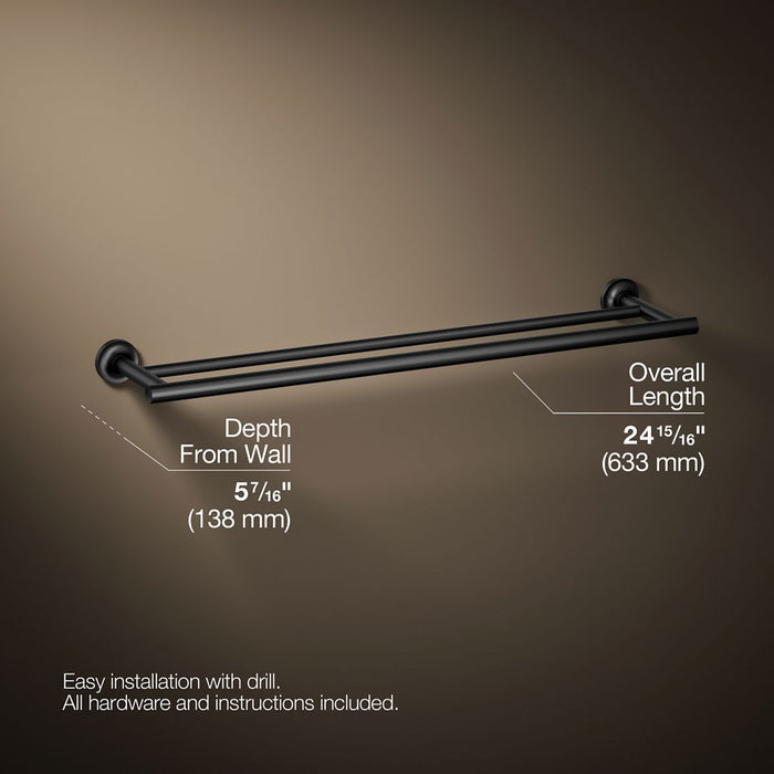 KOHLER K-14375 Purist 24" Double towel bar