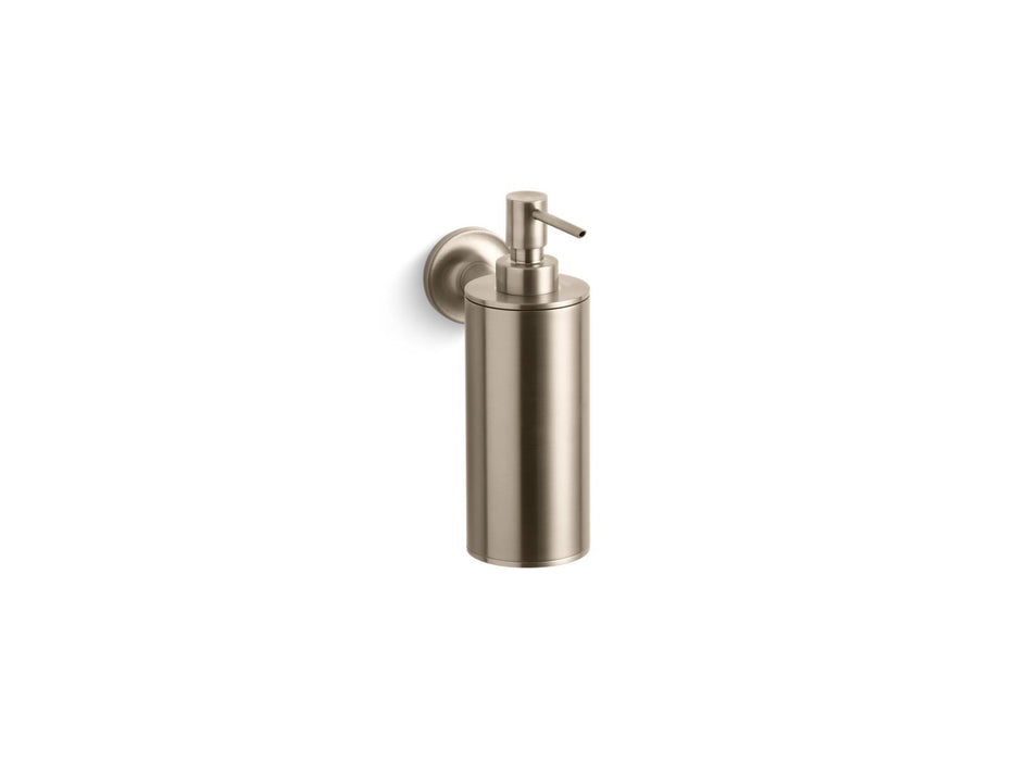 KOHLER K-14380 Purist Wall-mount soap/lotion dispenser, vibrant brushed bronze