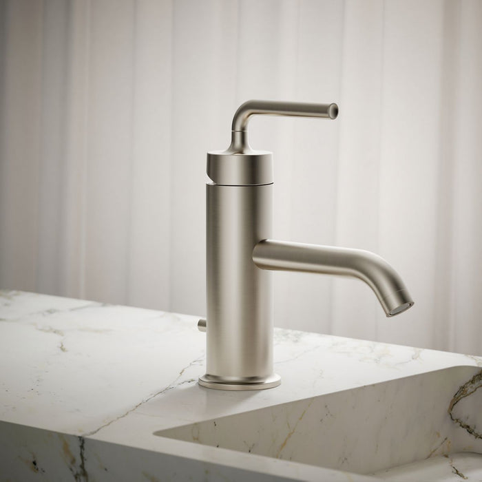 KOHLER K-14402-4A Purist Single-handle bathroom sink faucet with Straight Lever handle, 1.2 gpm, vibrant brushed nickel -...