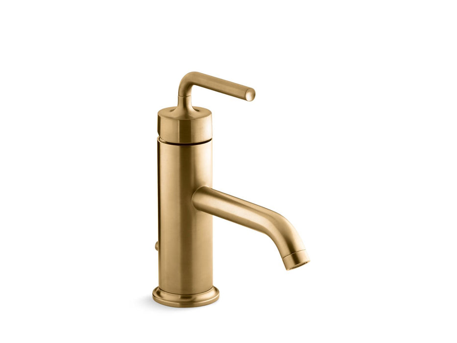 KOHLER K-14402-4A Purist Single-handle bathroom sink faucet with Straight Lever handle, 1.2 gpm, vibrant moderne brushed gold