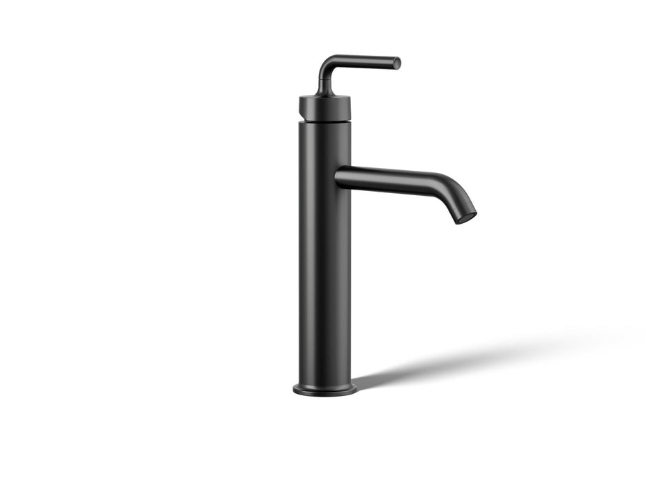 KOHLER K-14404-4A Purist Tall single-handle bathroom sink faucet with Lever handle, 1.2 gpm, matte black