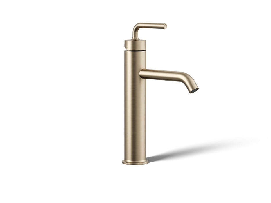 KOHLER K-14404-4A Purist Tall single-handle bathroom sink faucet with Lever handle, 1.2 gpm, vibrant brushed bronze