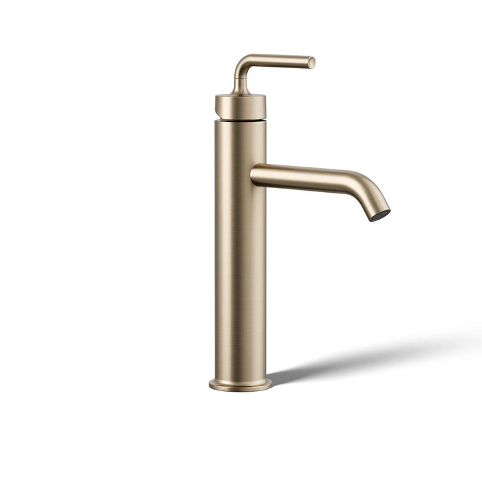 KOHLER K-14404-4A Purist Tall single-handle bathroom sink faucet with Lever handle, 1.2 gpm, vibrant brushed bronze - view 5