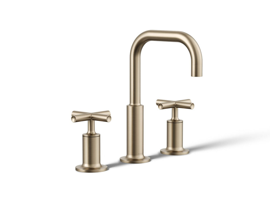 KOHLER K-14406-3 Purist Widespread bathroom sink faucet with Cross handles, 1.2 gpm