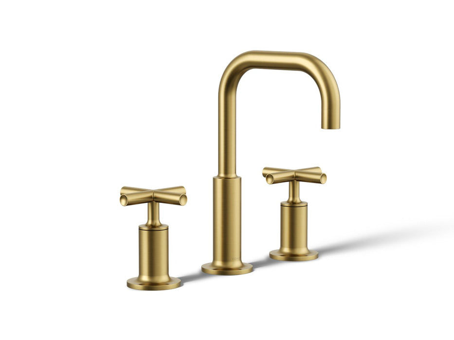 KOHLER K-14406-3 Purist Widespread bathroom sink faucet with Cross handles, 1.2 gpm