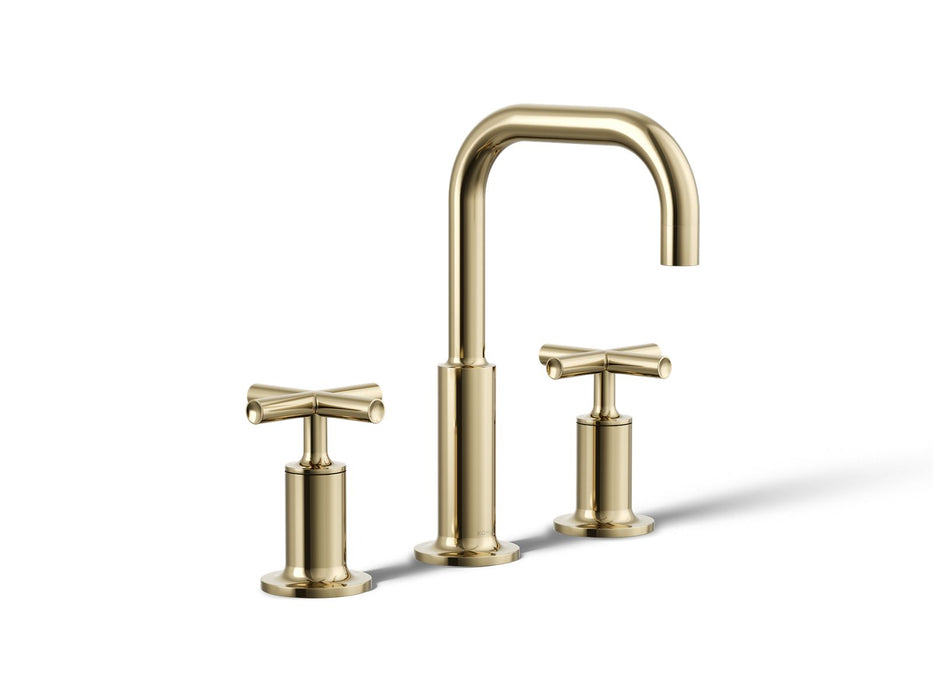 KOHLER K-14406-3 Purist Widespread bathroom sink faucet with Cross handles, 1.2 gpm