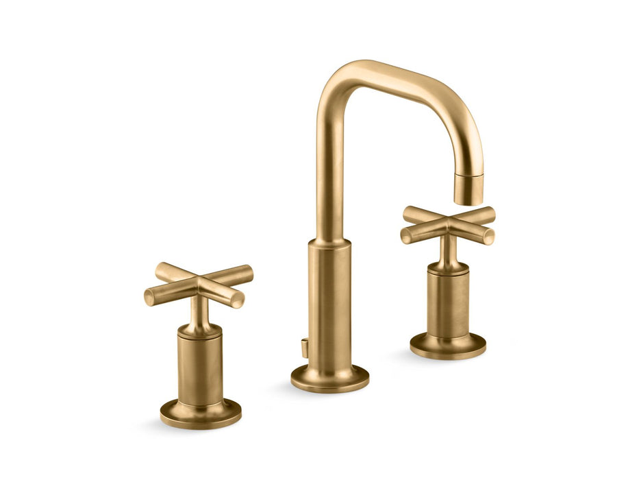 KOHLER K-14406-3 Purist Widespread bathroom sink faucet with Cross handles, 1.2 gpm