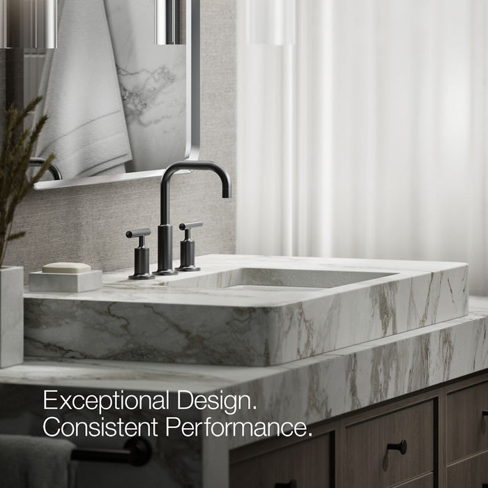KOHLER K-14406-4 Purist Widespread bathroom sink faucet with Lever handles, 1.2 gpm