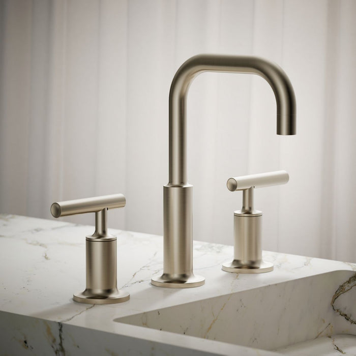 KOHLER K-14406-4 Purist Widespread bathroom sink faucet with Lever handles, 1.2 gpm