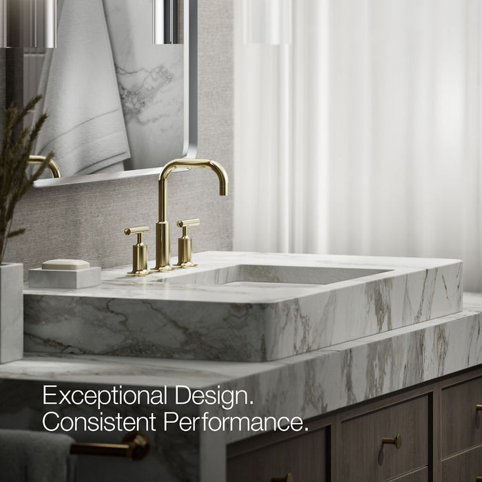 KOHLER K-14406-4 Purist Widespread bathroom sink faucet with Lever handles, 1.2 gpm