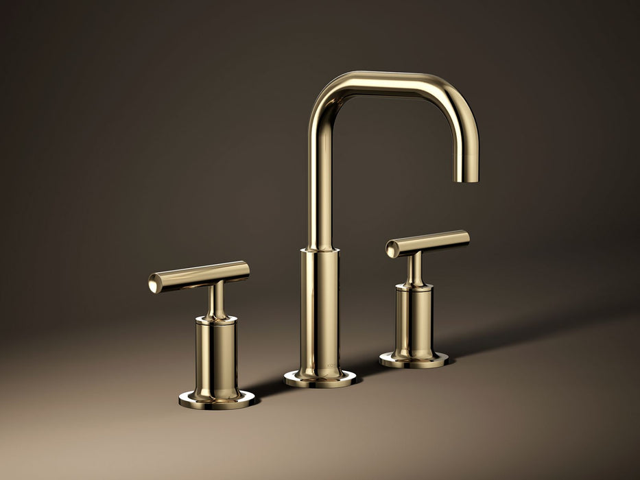 KOHLER K-14406-4 Purist Widespread bathroom sink faucet with Lever handles, 1.2 gpm