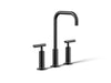 KOHLER K-14408-4 Purist Widespread bathroom sink faucet with Lever handles, 1.2 gpm, matte black