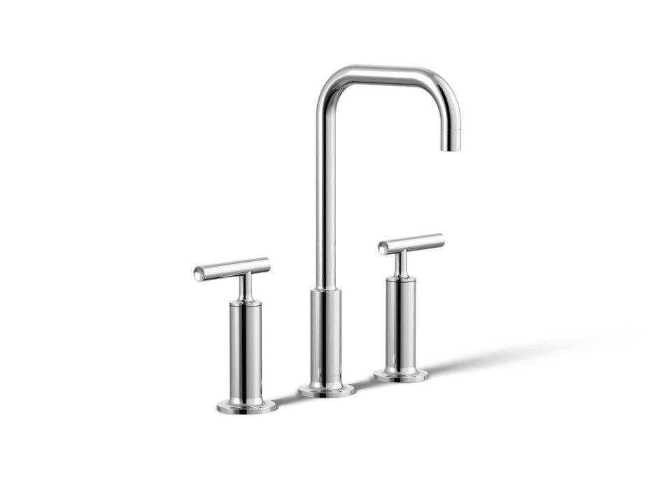 KOHLER K-14408-4 Purist Widespread bathroom sink faucet with Lever handles, 1.2 gpm, polished chrome