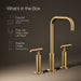KOHLER K-14408-4 Purist Widespread bathroom sink faucet with Lever handles, 1.2 gpm, vibrant brushed moderne brass - view 5