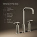KOHLER K-14408-4 Purist Widespread bathroom sink faucet with Lever handles, 1.2 gpm, vibrant brushed nickel - view 5