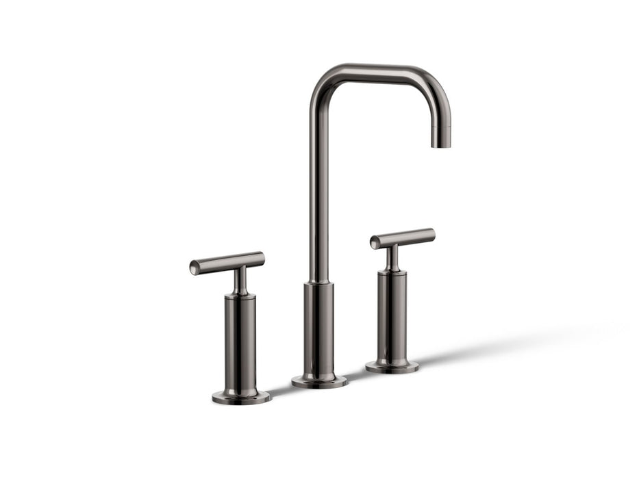KOHLER K-14408-4 Purist Widespread bathroom sink faucet with Lever handles, 1.2 gpm, vibrant titanium