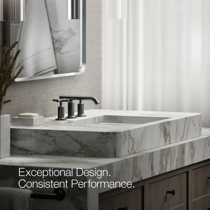 KOHLER K-14410-3 Purist Widespread bathroom sink faucet with Cross handles, 1.2 gpm