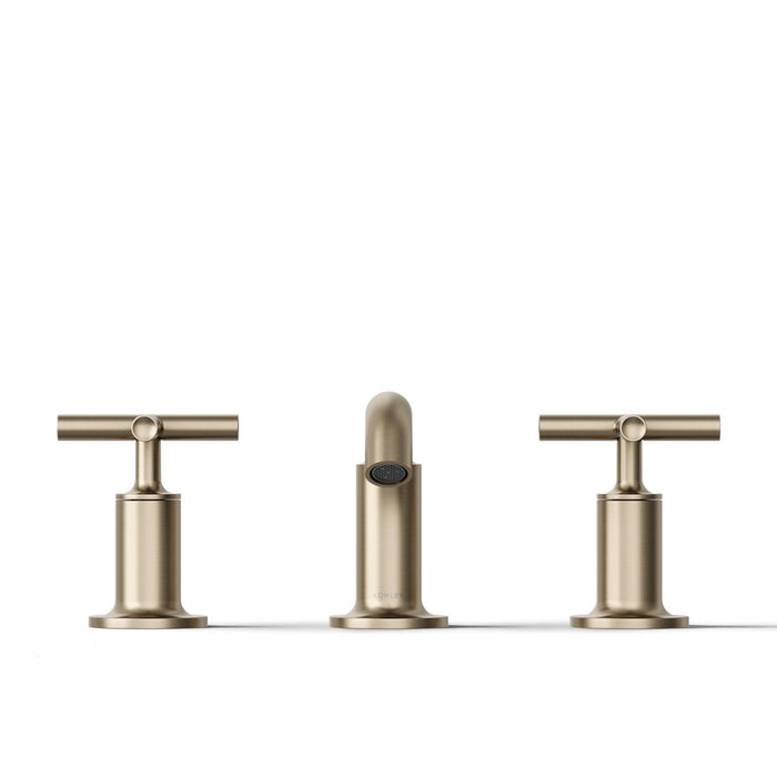 KOHLER K-14410-3 Purist Widespread bathroom sink faucet with Cross handles, 1.2 gpm