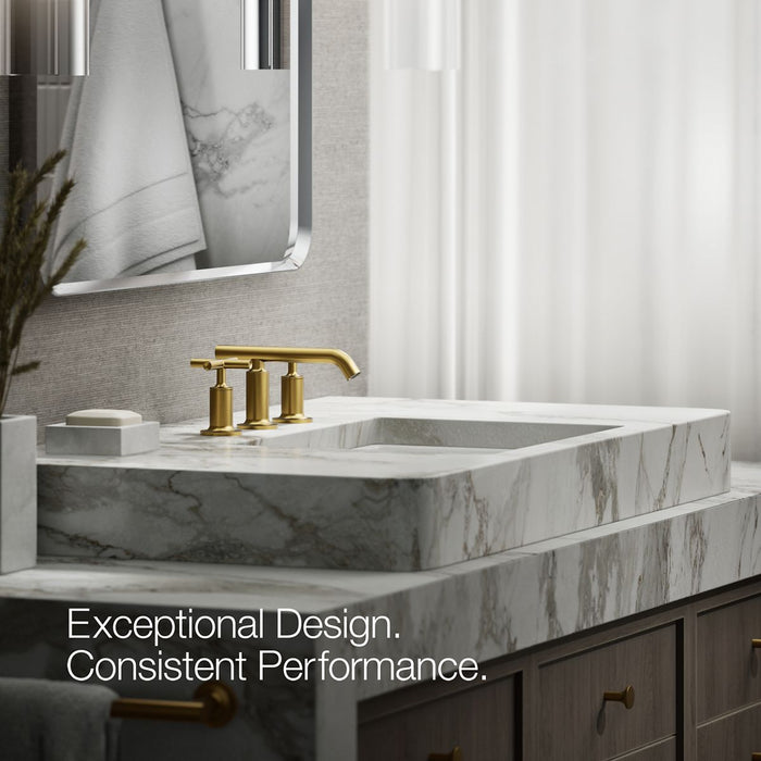 KOHLER K-14410-3 Purist Widespread bathroom sink faucet with Cross handles, 1.2 gpm