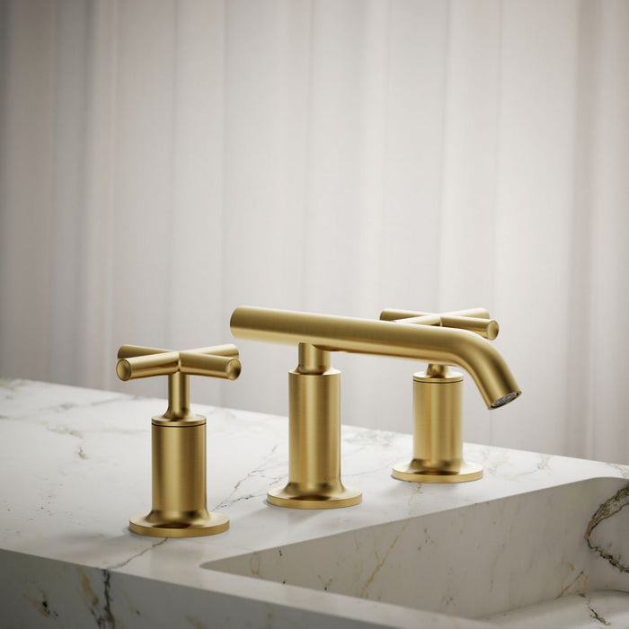 KOHLER K-14410-3 Purist Widespread bathroom sink faucet with Cross handles, 1.2 gpm
