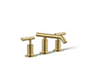 KOHLER K-14410-4 Purist Widespread bathroom sink faucet with Lever handles, 1.2 gpm, vibrant brushed moderne brass