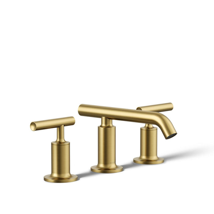 KOHLER K-14410-4 Purist Widespread bathroom sink faucet with Lever handles, 1.2 gpm, vibrant brushed moderne brass - view 3