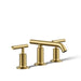 KOHLER K-14410-4 Purist Widespread bathroom sink faucet with Lever handles, 1.2 gpm, vibrant brushed moderne brass - view 3