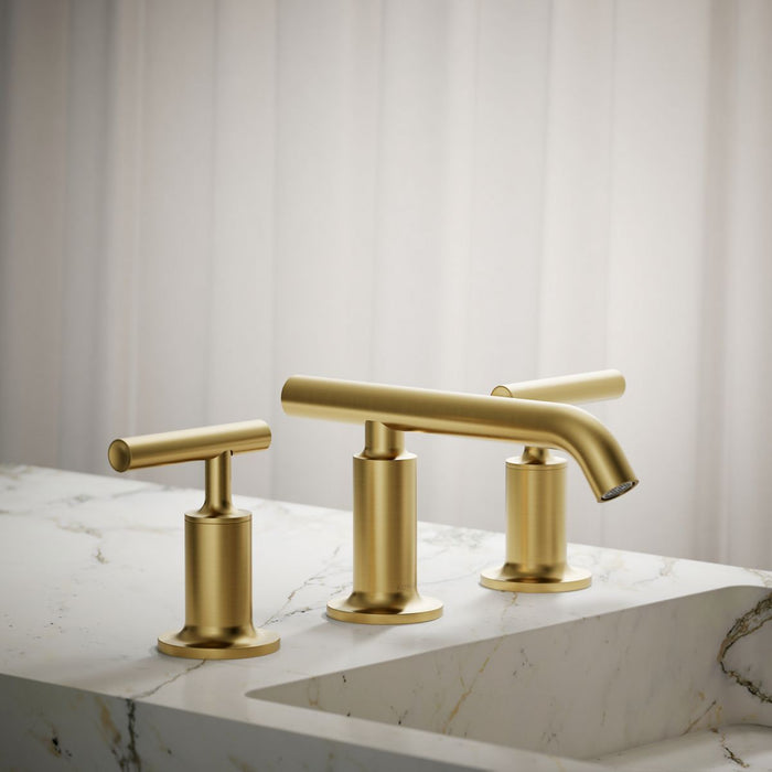 KOHLER K-14410-4 Purist Widespread bathroom sink faucet with Lever handles, 1.2 gpm, vibrant brushed moderne brass - view 4