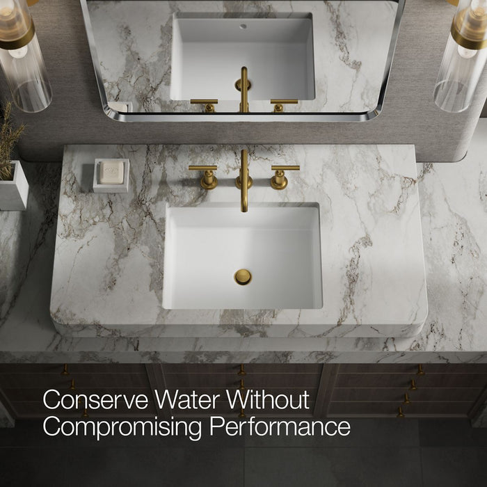 KOHLER K-14410-4 Purist Widespread bathroom sink faucet with Lever handles, 1.2 gpm, vibrant brushed moderne brass - view 5