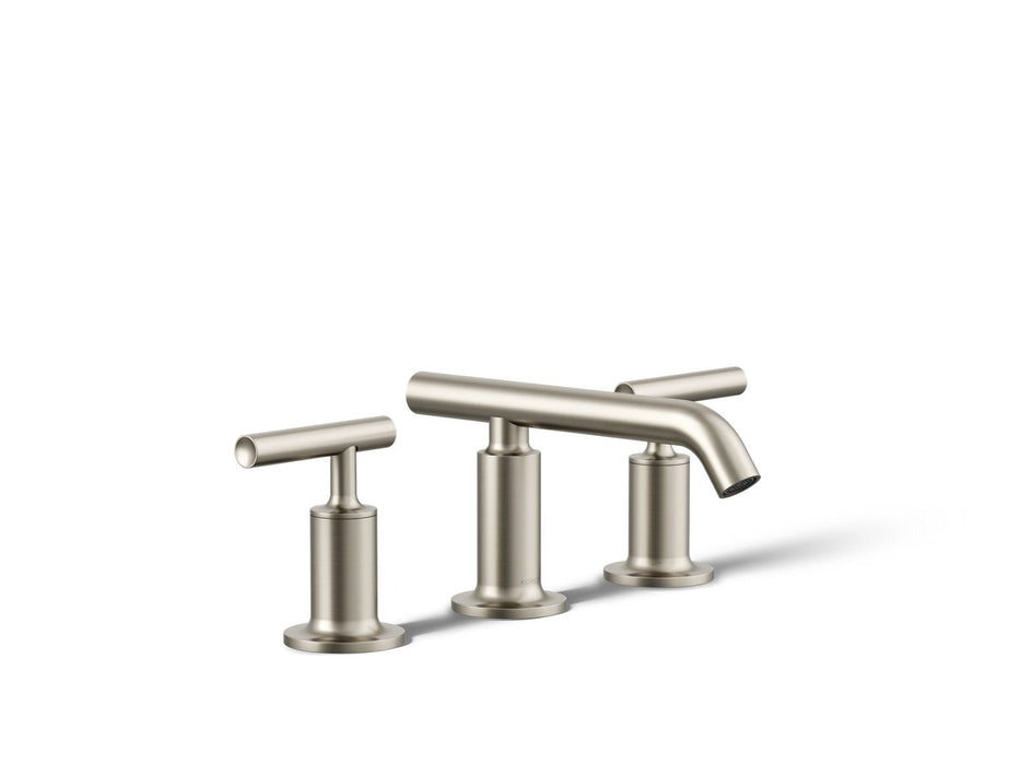 KOHLER K-14410-4 Purist Widespread bathroom sink faucet with Lever handles, 1.2 gpm, vibrant brushed nickel