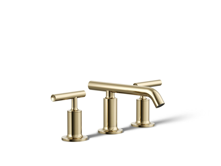KOHLER K-14410-4 Purist Widespread bathroom sink faucet with Lever handles, 1.2 gpm, vibrant french gold