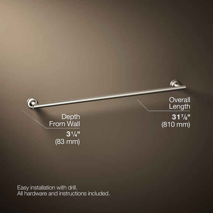 KOHLER K-14437 Purist 30" towel bar, vibrant brushed nickel - view 4