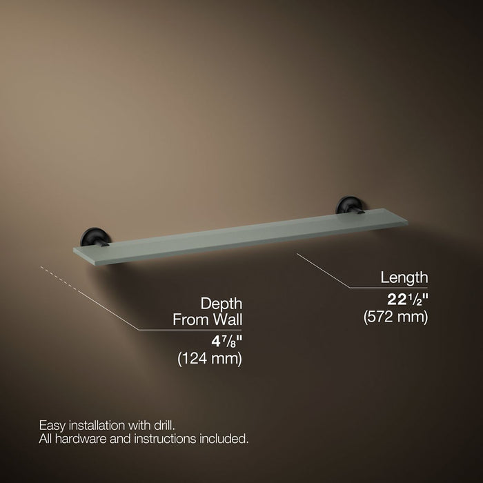 KOHLER K-14440 Purist Glass shelf, matte black - view 5