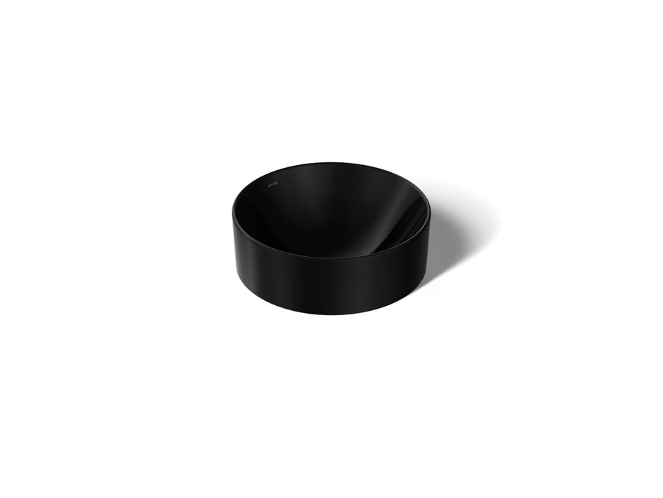 KOHLER K-14800 Vox 16-1/2" round vessel bathroom sink, black black