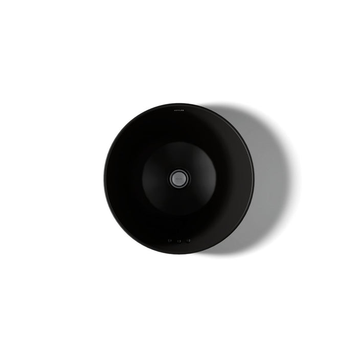 KOHLER K-14800 Vox 16-1/2" round vessel bathroom sink, black black - view 3