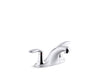 KOHLER K-15243-4RA Coralais Two-handle centerset bathroom sink faucet with grid drain, 0.5 gpm vandal-resistant aerator...