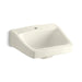 KOHLER K-1722 Chesapeake 19-1/4" x 17-1/4" wall-mount/concealed arm carrier bathroom sink with single faucet hole, biscuit