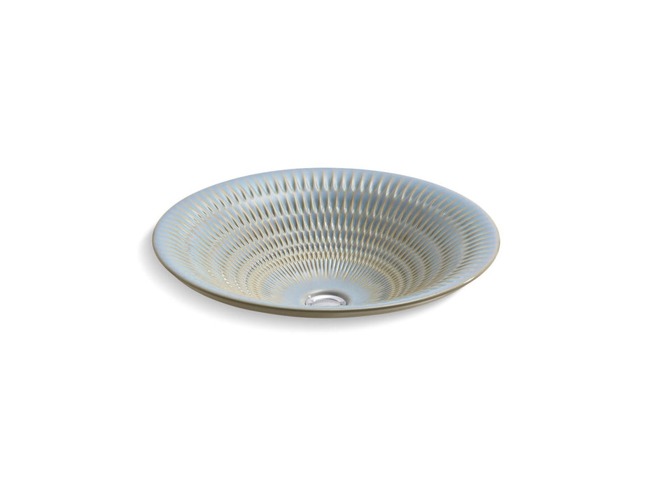 KOHLER K-17890-RL Derring Carillon 17-3/4" Round Drop-in Bathroom Sink, No Overflow, Bluestone Rutile - 3/4 view of product